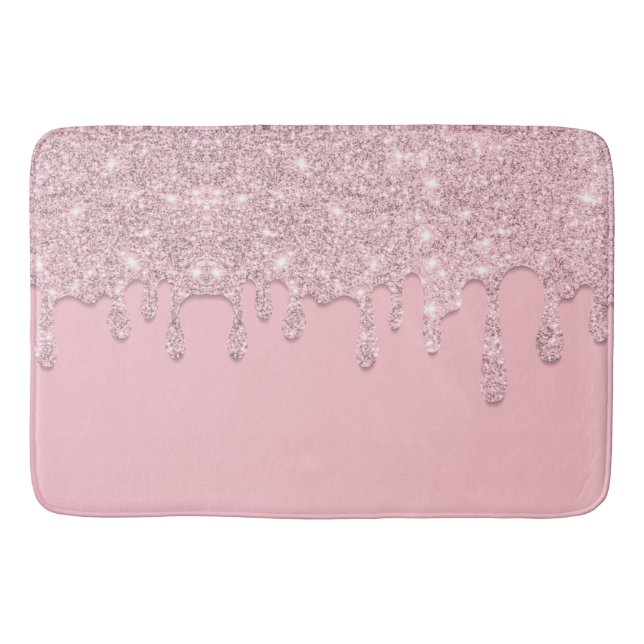 Tapis De Bain Parties scintillant à goutte rose pâle (Devant)