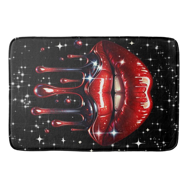 Tapis De Bain Parties scintillant à gouttes rouges Glam Sparkle (Devant)