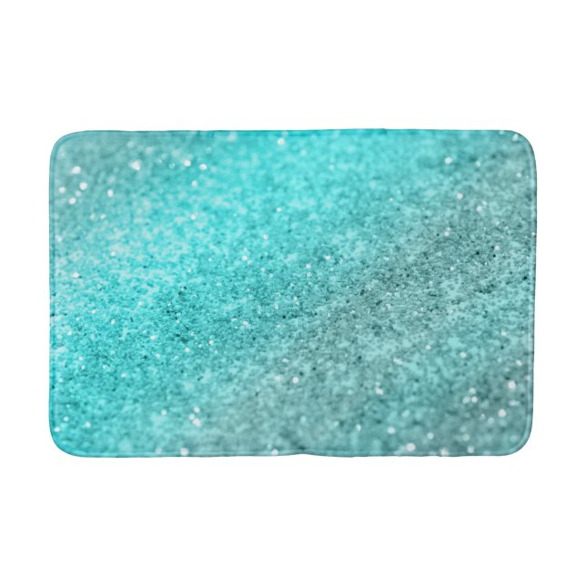 Tapis De Bain Parties scintillant Aqua Turquoise Océan #1 (Devant)