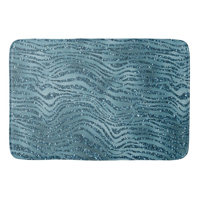 Tapis De Bain Parties scintillant bleu Turquoise turquoise Zebra (Devant)