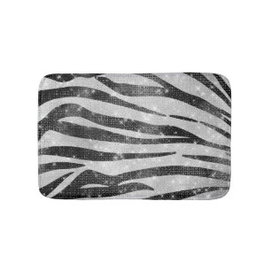 Tapis De Bain Parties scintillant brillante noire blanche brilla