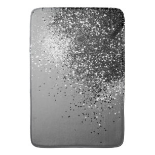 Tapis De Bain Parties scintillant de la dame gris argenté #1 #b
