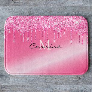 Tapis De Bain Parties scintillant de séchage métallique rose c