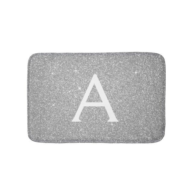 Tapis De Bain Parties scintillant d'étincelle en argent de luxe  (Devant)