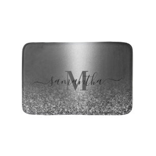 Tapis De Bain Parties scintillant en argent métallique