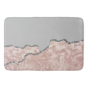Tapis De Bain Parties scintillant en métal brossé rose argent