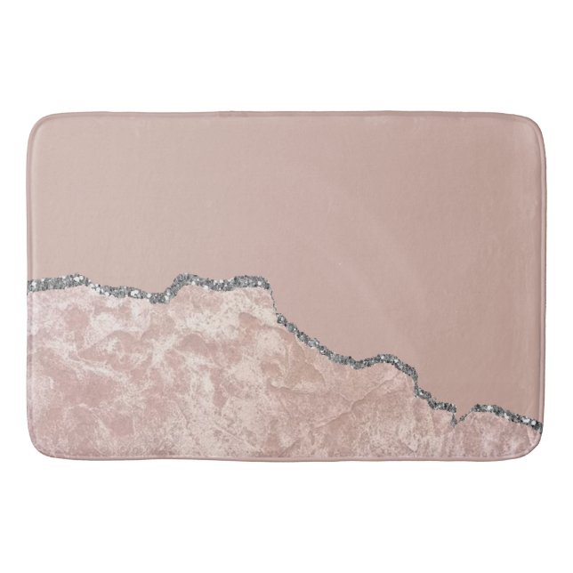 Tapis De Bain Parties scintillant en métal brossé rose pâle (Devant)