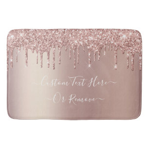 Tapis De Bain Parties scintillant rose Gold Blush - Votre texte