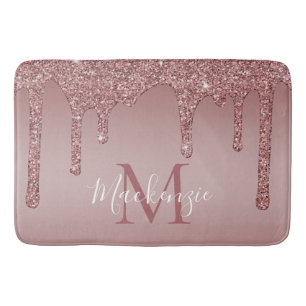 Tapis De Bain Parties scintillant rose Gold Sparkle  Monogramme