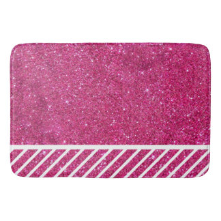 Tapis De Bain Parties scintillant rose personnalisée et bandes b