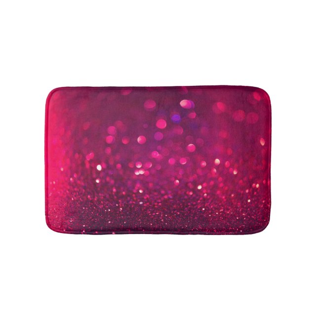Tapis De Bain Parties scintillant rose rouge : Bokeh Abstrait (Devant)