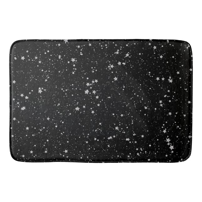 Tapis De Bain Parties scintillant Stars2 - Noir argenté (Devant)