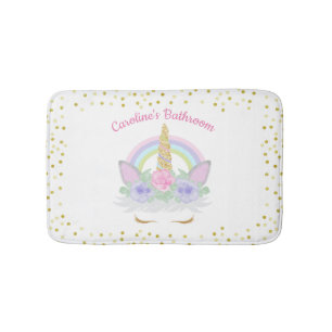 Tapis De Bain Parties scintillant Unicorn rose & or Rainbow Girl