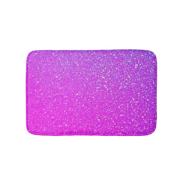 Tapis De Bain Parties scintillant violette rose étincelante Ombr (Devant)