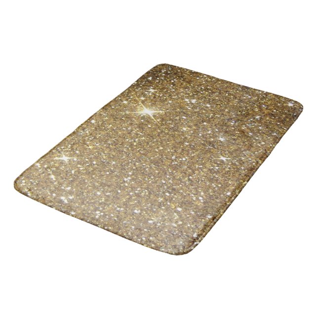 Tapis De Bain Parties scintillantes de luxe d'or - image (Angle)