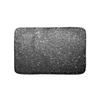 Tapis De Bain Parties scintillantes élégantes de noir de Faux