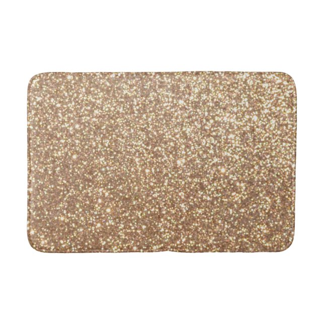 Tapis De Bain Parties scintillantes métalliques d'or rose d'en (Devant)