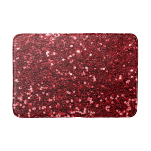 Tapis De Bain Parties scintillantes rouges de Faux