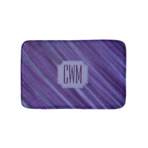 Tapis De Bain Passion violette Monogramme à brosse de prune v