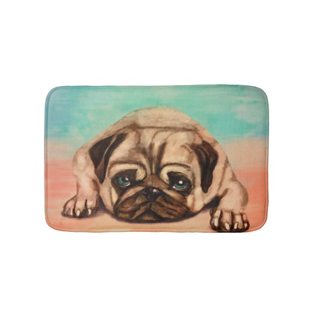 Tapis De Bain Pastel à chien Carlin mignon (Devant)
