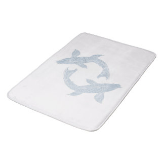 Tapis De Bain Pastel Blue Koi Poisson Bathmat