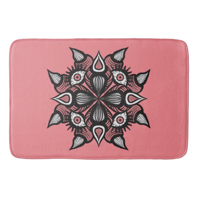 Tapis De Bain Pastel Goth Witch Design - Monstre Rose Noir (Devant)