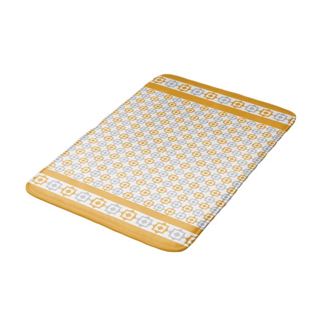 Tapis De Bain Pastel Jaune Et Gris (Angle)