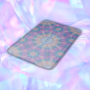 Tapis De Bain Pastel Mère de Perle Nom du Motif Monogramme