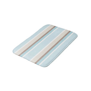 Tapis De Bain Pastel Ocean Blue Beige Brown White Strike Motif