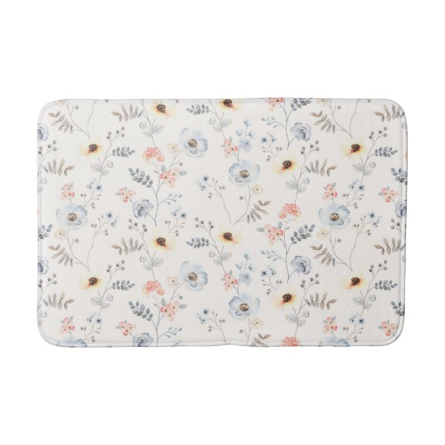 Tapis De Bain Pastel Poppy Floral Garden Motif (Devant)