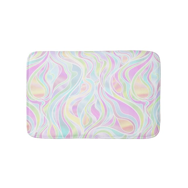 Tapis De Bain Pastel Psychedelic Vitrail Abstrait (Devant)
