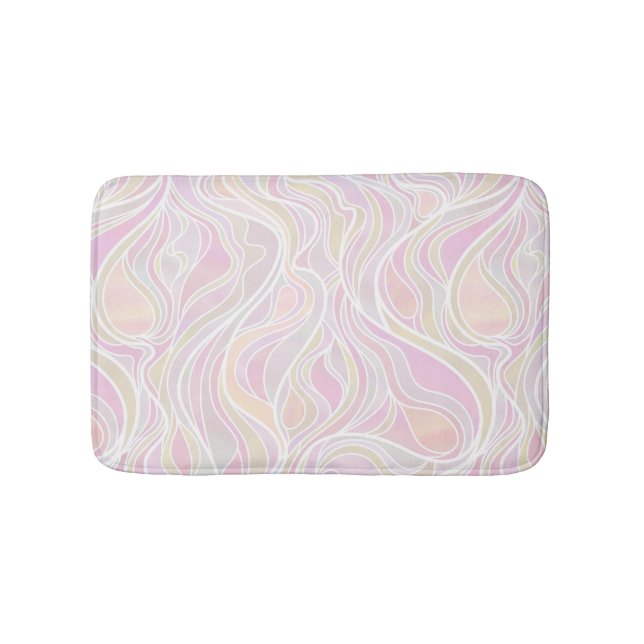 Tapis De Bain Pastel Psychedelic Vitrail Abstrait (Devant)