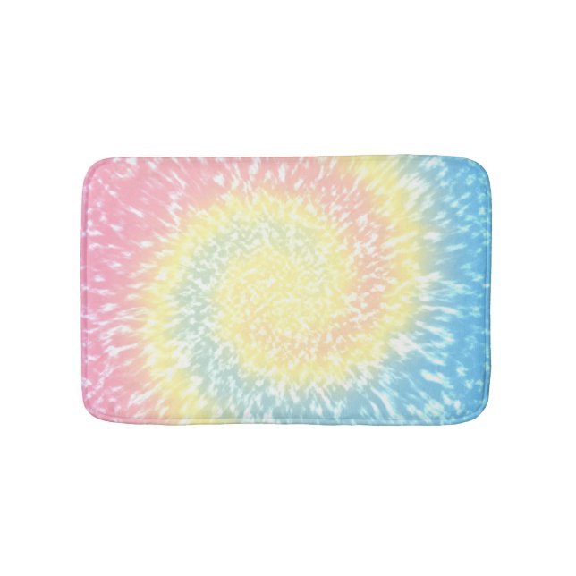 Tapis De Bain Pastel Tie Dye Hippie Swirl (Devant)