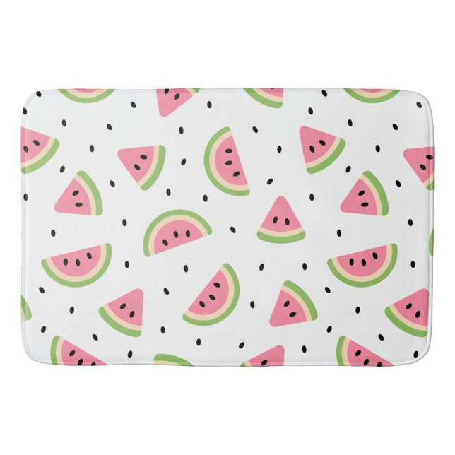 Tapis De Bain Pastèque rose, Graines de pastèque, Motif d'été (Devant)