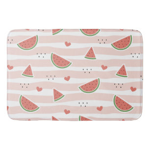 Tapis De Bain Pastèques rouges, Coeurs, Grandes Pâtes, Motif d'é