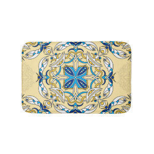 Tapis De Bain Patchwork Arabe Floral Texture Vintage