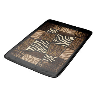 Tapis De Bain Patchwork Motif animal africain