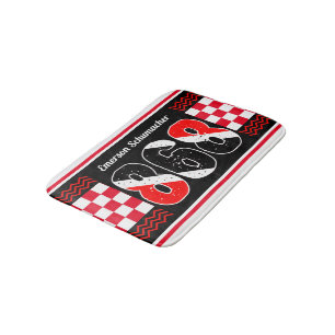 Tapis De Bain PATRIOTIC 868 Votre nom   À damiers Drapeau sur NO