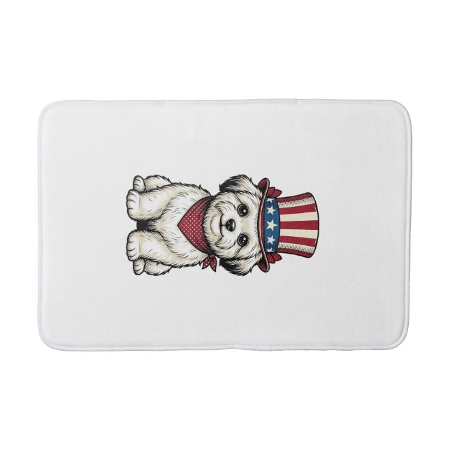 Tapis De Bain Patriotic Dog Vintage Engraving Vector Design_1 (Devant)
