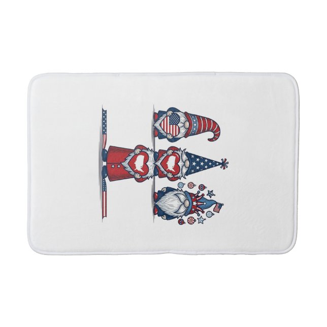 Tapis De Bain Patriotic Gnome Trio Vintage Vector Design_1 (Devant)