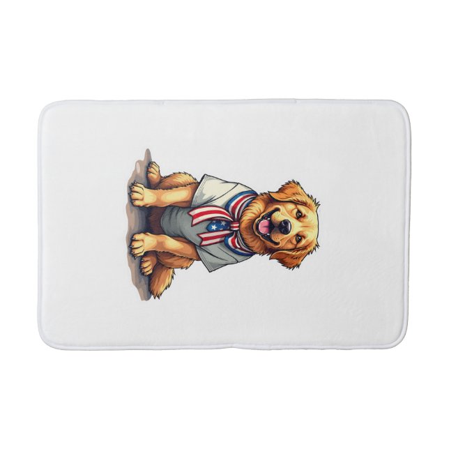 Tapis De Bain Patriotic Golden Dog Vintage Engraving Shirt 2 (Devant)