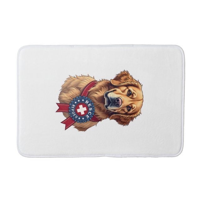 Tapis De Bain Patriotic Golden Retriever Rescue Vintage Tee 4 (Devant)