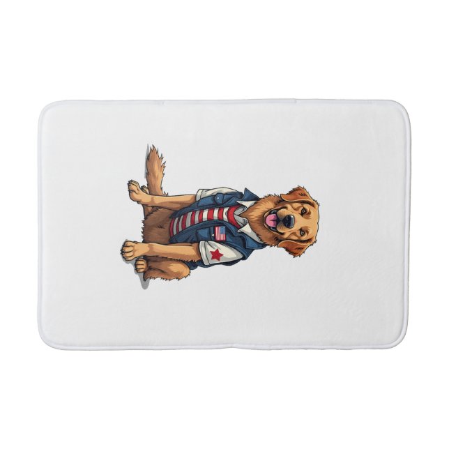 Tapis De Bain Patriotic Service Dog Golden Retriever Shirt 4 (Devant)