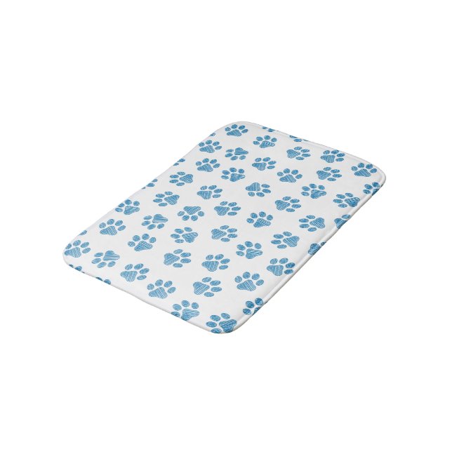 Tapis De Bain Patrouilles de Doodle, Paws de Chien, Paws Bleus (Angle)