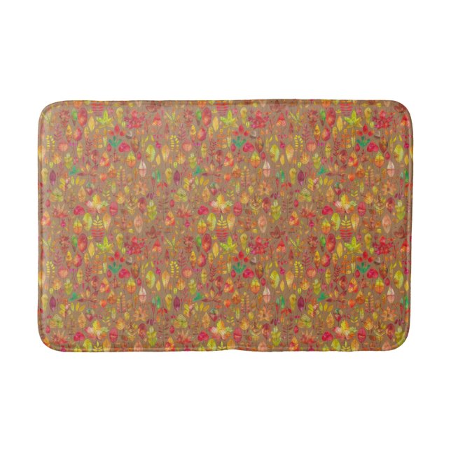 Tapis De Bain Pattern de Colorful Autumn Leaves (Devant)