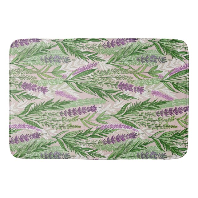 Tapis De Bain Pattern Fresh Lavender Flowers (Devant)