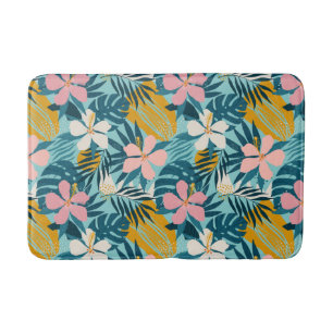 Tapis De Bain Pattern tropical hibiscus