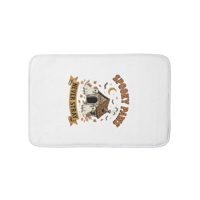 Tapis De Bain Pattes de chien fantôme Halloween (Devant)