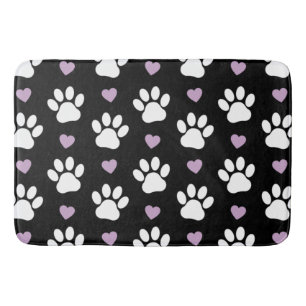 Tapis De Bain Paw Motif, Chien Paws, White Paws, Lilac Hearts