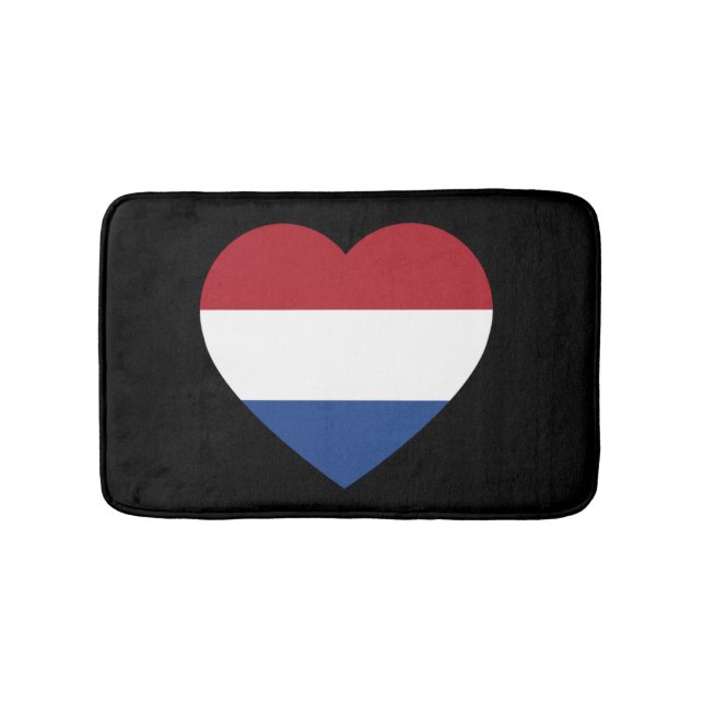 Tapis De Bain Pays-Bas Heartflag sur Black bmcnt (Devant)